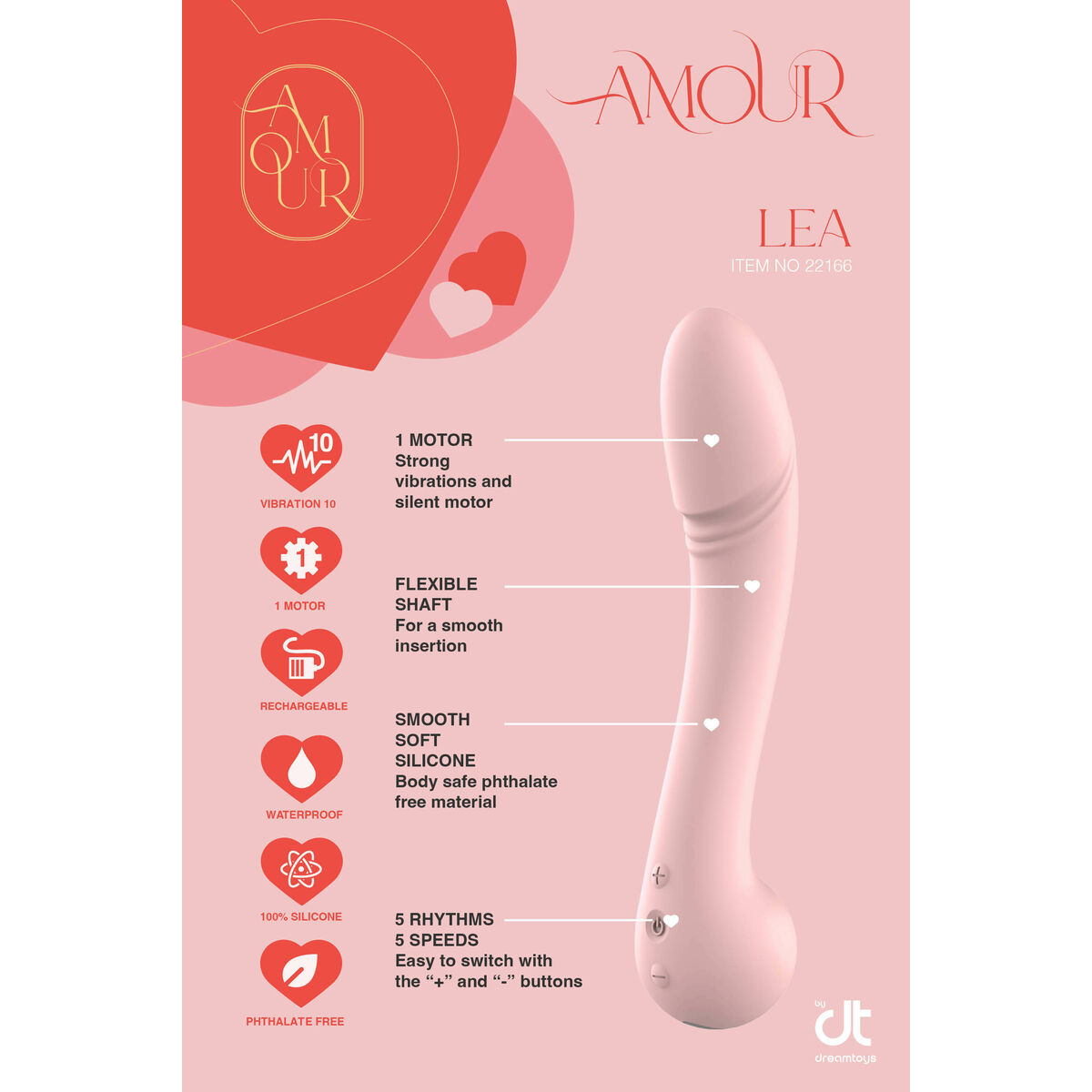 Vibrator Dream Toys Amour Flexible Pink